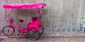 rikshaw standing on its own