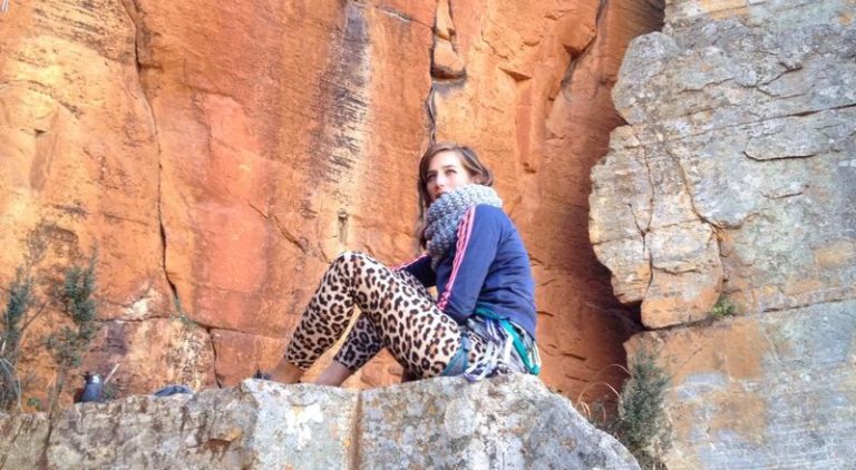 Sissi climbing at Waterval Boven