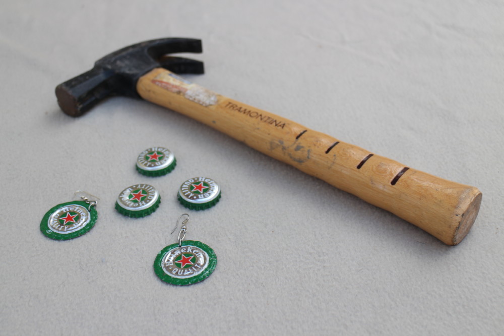 Bottle cap earrings